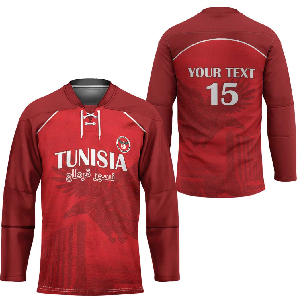 Custom Tunisia Football Hockey Jersey Red Eagles of Carthage - Wonder Print Shop