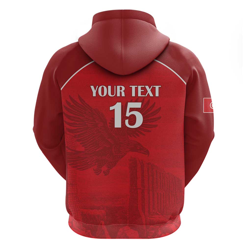 Custom Tunisia Football Hoodie Red Eagles of Carthage - Wonder Print Shop