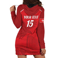 Custom Tunisia Football Hoodie Dress Red Eagles of Carthage - Wonder Print Shop