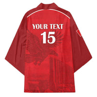 Custom Tunisia Football Kimono Red Eagles of Carthage - Wonder Print Shop