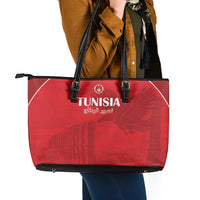 Tunisia Football Leather Tote Bag Red Eagles of Carthage - Wonder Print Shop