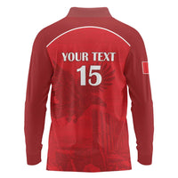 Custom Tunisia Football Long Sleeve Polo Shirt Red Eagles of Carthage - Wonder Print Shop