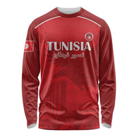 Custom Tunisia Football Long Sleeve Shirt Red Eagles of Carthage - Wonder Print Shop