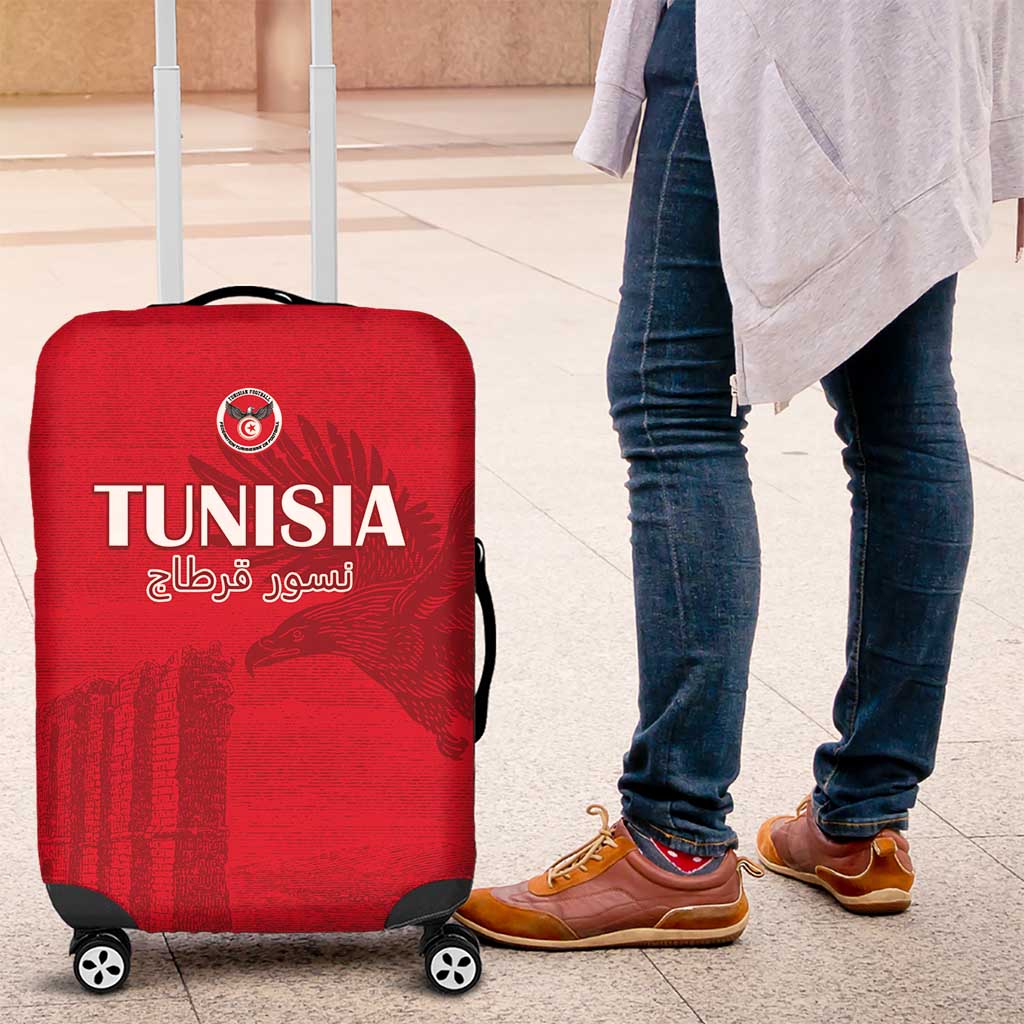 Tunisia Football Luggage Cover Red Eagles of Carthage - Wonder Print Shop