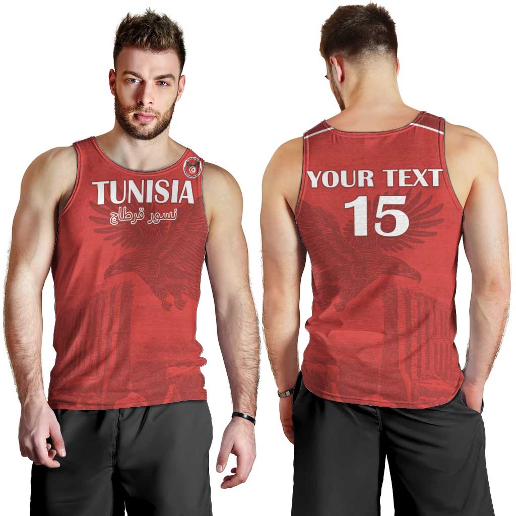 Custom Tunisia Football Men Tank Top Red Eagles of Carthage - Wonder Print Shop