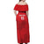 Custom Tunisia Football Off Shoulder Maxi Dress Red Eagles of Carthage - Wonder Print Shop
