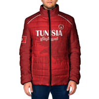 Custom Tunisia Football Padded Jacket Red Eagles of Carthage - Wonder Print Shop