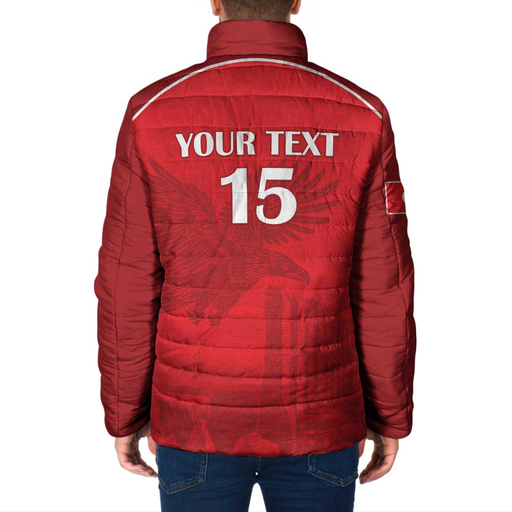 Custom Tunisia Football Padded Jacket Red Eagles of Carthage - Wonder Print Shop