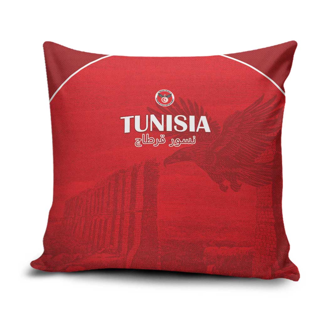 Tunisia Football Pillow Cover Red Eagles of Carthage - Wonder Print Shop