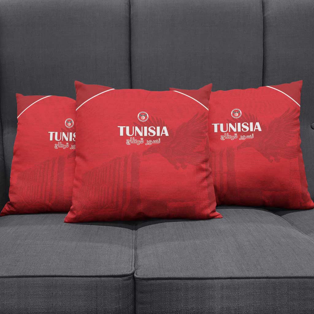 Tunisia Football Pillow Cover Red Eagles of Carthage - Wonder Print Shop
