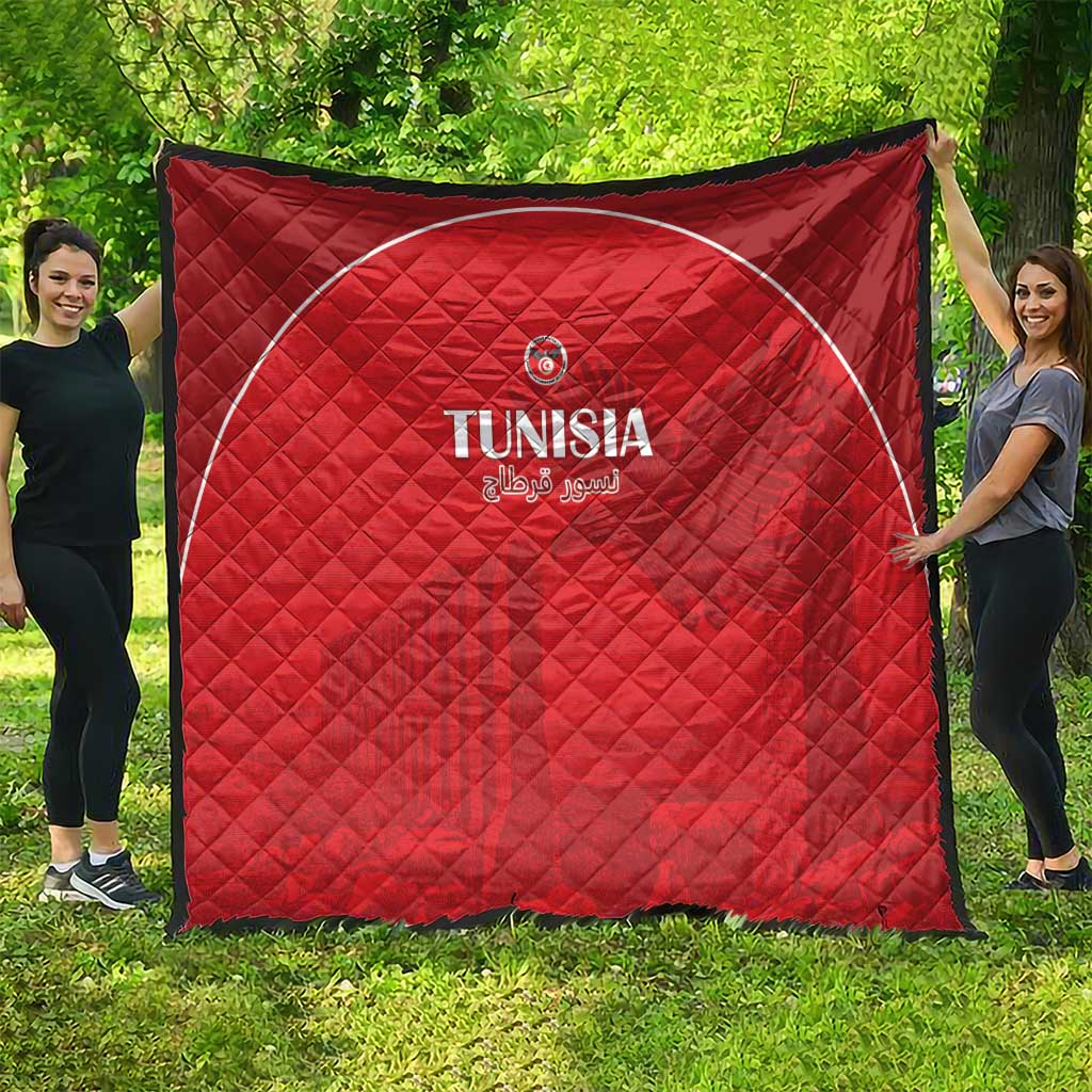 Tunisia Football Quilt Red Eagles of Carthage - Wonder Print Shop