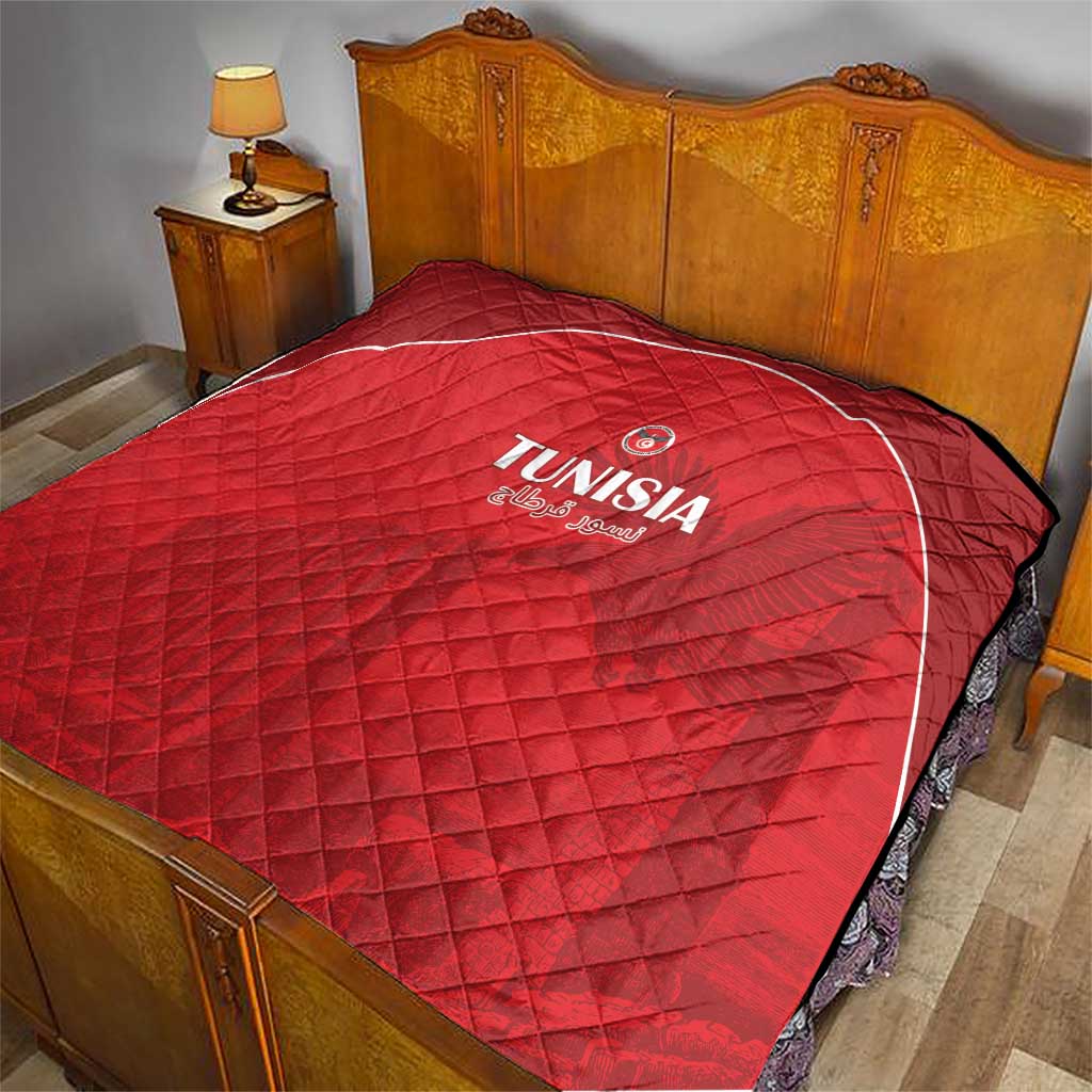 Tunisia Football Quilt Red Eagles of Carthage - Wonder Print Shop