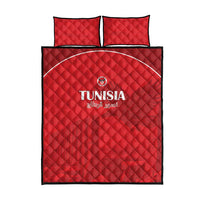 Tunisia Football Quilt Bed Set Red Eagles of Carthage - Wonder Print Shop
