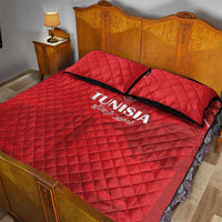 Tunisia Football Quilt Bed Set Red Eagles of Carthage - Wonder Print Shop