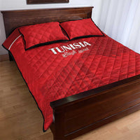 Tunisia Football Quilt Bed Set Red Eagles of Carthage - Wonder Print Shop