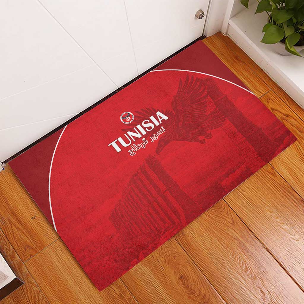 Tunisia Football Rubber Doormat Red Eagles of Carthage - Wonder Print Shop