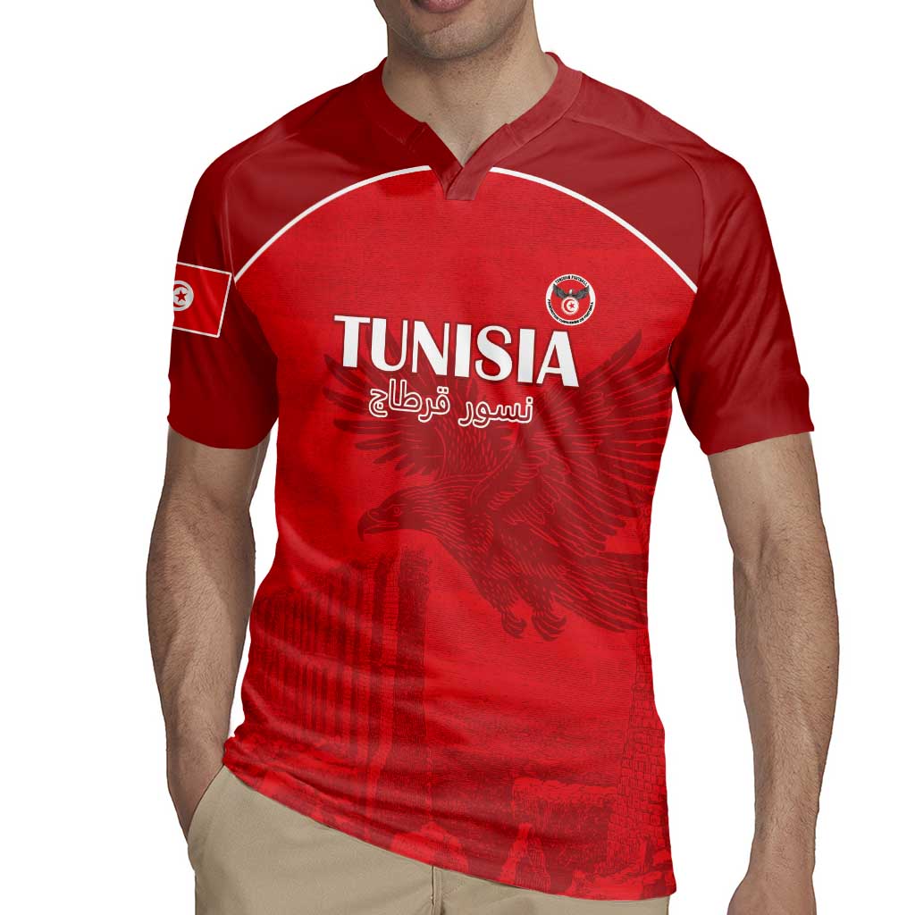 Custom Tunisia Football Rugby Jersey Red Eagles of Carthage - Wonder Print Shop