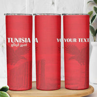 Custom Tunisia Football Skinny Tumbler Red Eagles of Carthage - Wonder Print Shop