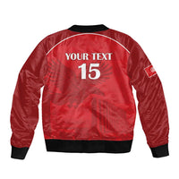 Custom Tunisia Football Sleeve Zip Bomber Jacket Red Eagles of Carthage - Wonder Print Shop