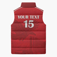 Custom Tunisia Football Sleeveless Puffer Jacket Red Eagles of Carthage - Wonder Print Shop