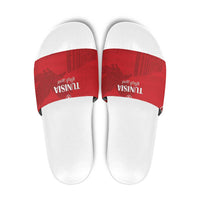 Tunisia Football Slide Sandals Red Eagles of Carthage - Wonder Print Shop