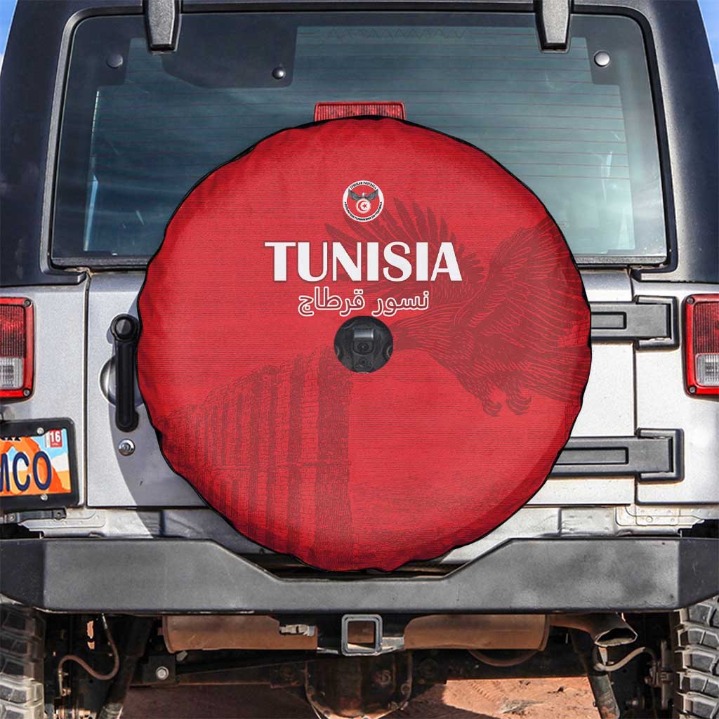 Tunisia Football Spare Tire Cover Red Eagles of Carthage - Wonder Print Shop