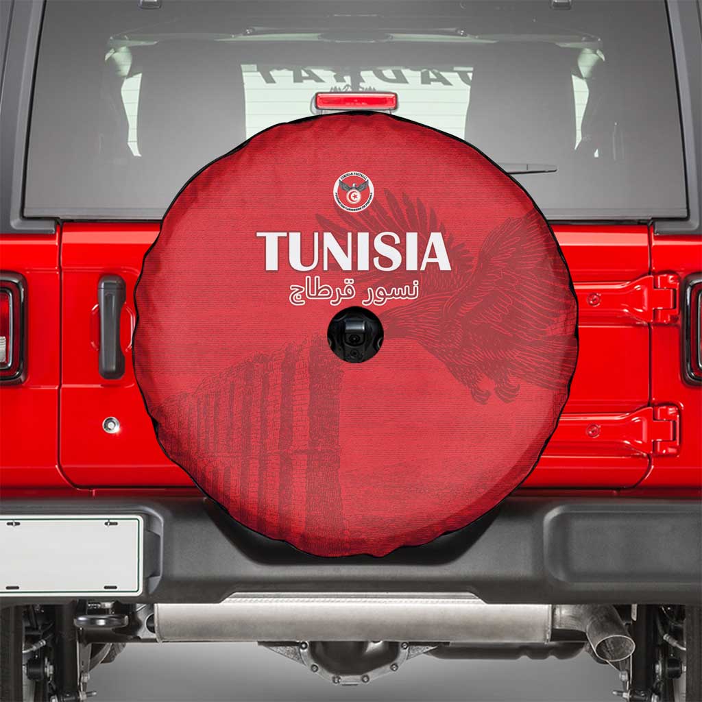 Tunisia Football Spare Tire Cover Red Eagles of Carthage - Wonder Print Shop