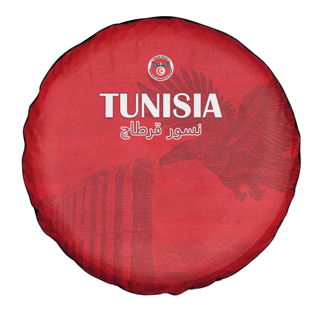 Tunisia Football Spare Tire Cover Red Eagles of Carthage - Wonder Print Shop