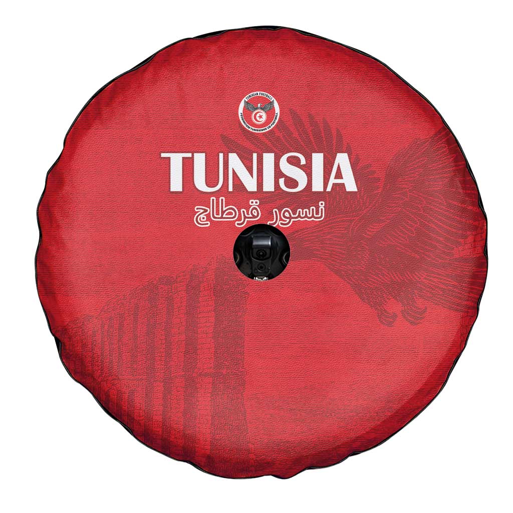 Tunisia Football Spare Tire Cover Red Eagles of Carthage - Wonder Print Shop