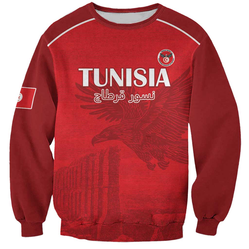 Custom Tunisia Football Sweatshirt Red Eagles of Carthage - Wonder Print Shop