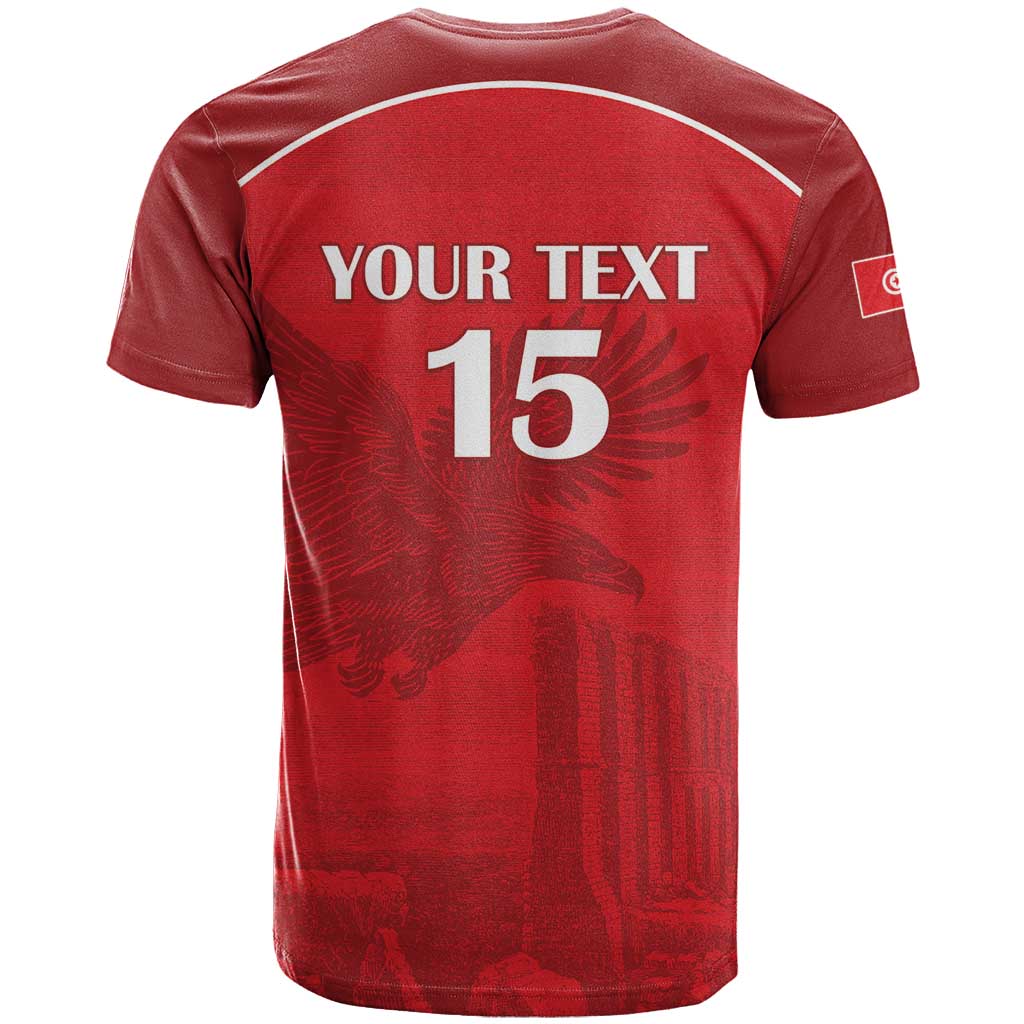 Custom Tunisia Football T Shirt Red Eagles of Carthage - Wonder Print Shop
