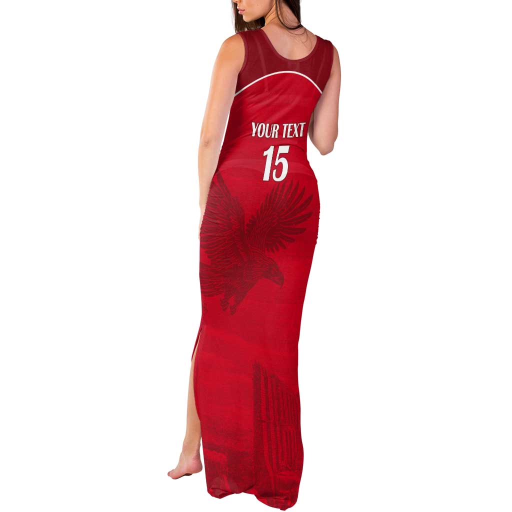 Custom Tunisia Football Tank Maxi Dress Red Eagles of Carthage - Wonder Print Shop