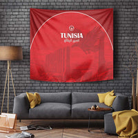 Tunisia Football Tapestry Red Eagles of Carthage - Wonder Print Shop