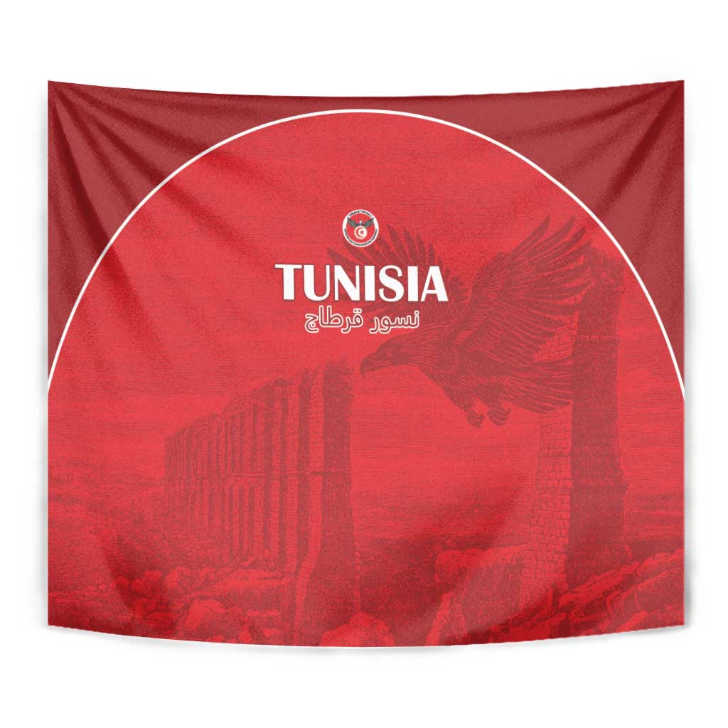 Tunisia Football Tapestry Red Eagles of Carthage - Wonder Print Shop