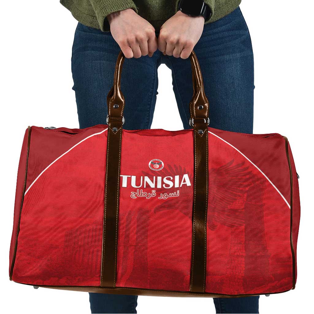 Tunisia Football Travel Bag Red Eagles of Carthage - Wonder Print Shop