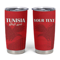 Custom Tunisia Football Tumbler Cup Red Eagles of Carthage - Wonder Print Shop