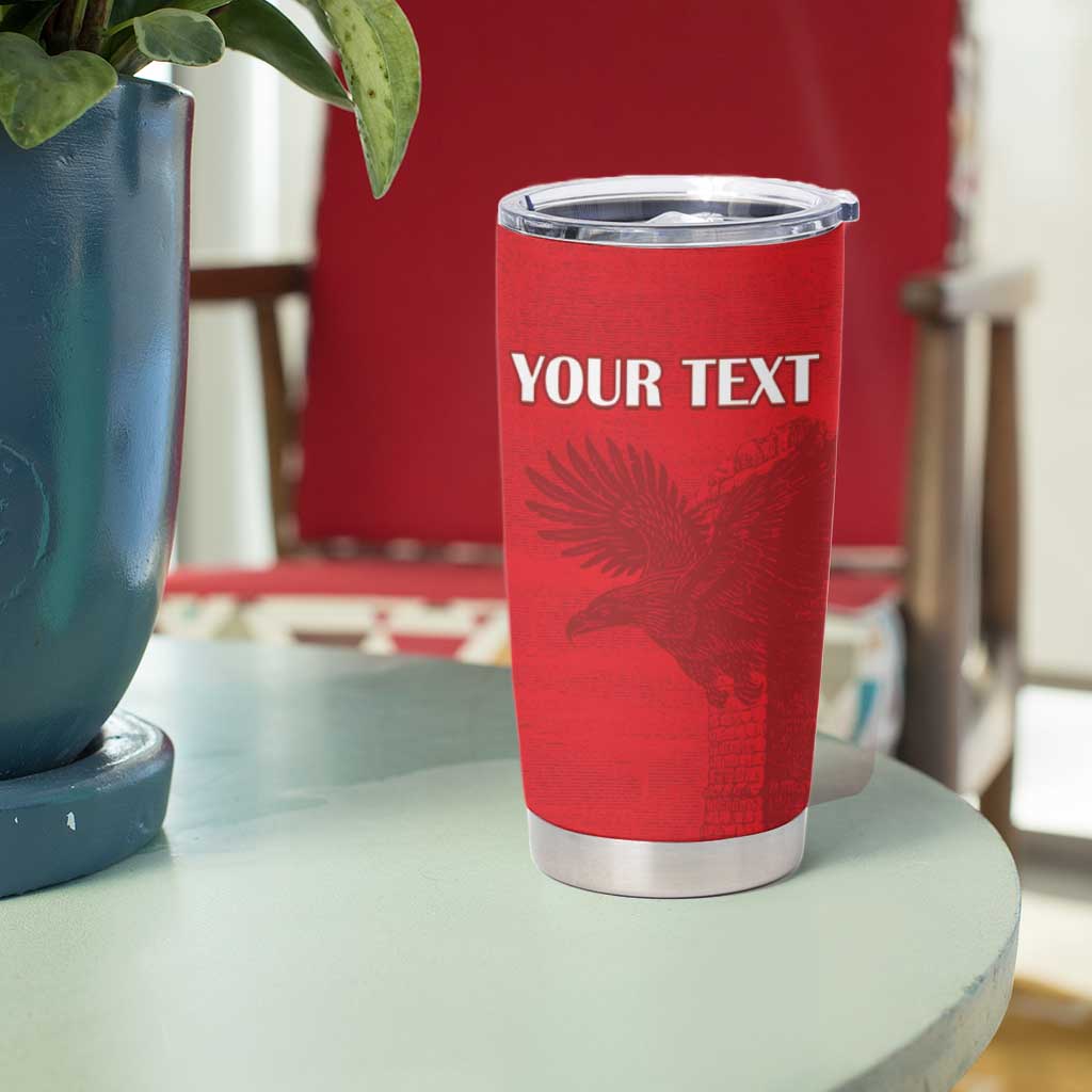 Custom Tunisia Football Tumbler Cup Red Eagles of Carthage - Wonder Print Shop