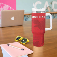 Custom Tunisia Football Tumbler With Handle Red Eagles of Carthage - Wonder Print Shop