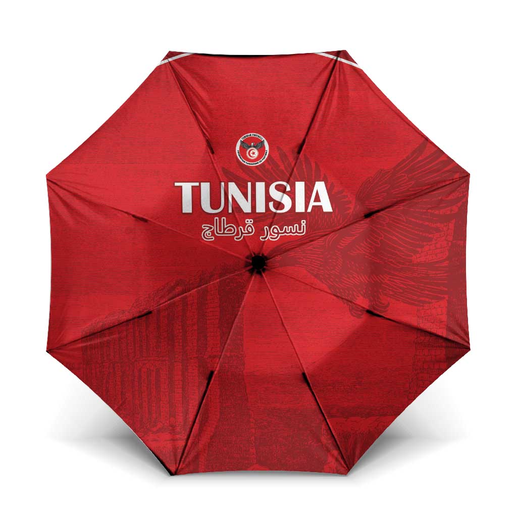 Tunisia Football Umbrella Red Eagles of Carthage - Wonder Print Shop