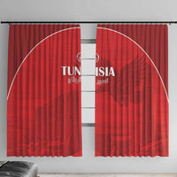 Tunisia Football Window Curtain Red Eagles of Carthage - Wonder Print Shop
