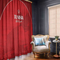 Tunisia Football Window Curtain Red Eagles of Carthage - Wonder Print Shop