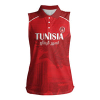 Custom Tunisia Football Women Sleeveless Polo Shirt Red Eagles of Carthage - Wonder Print Shop