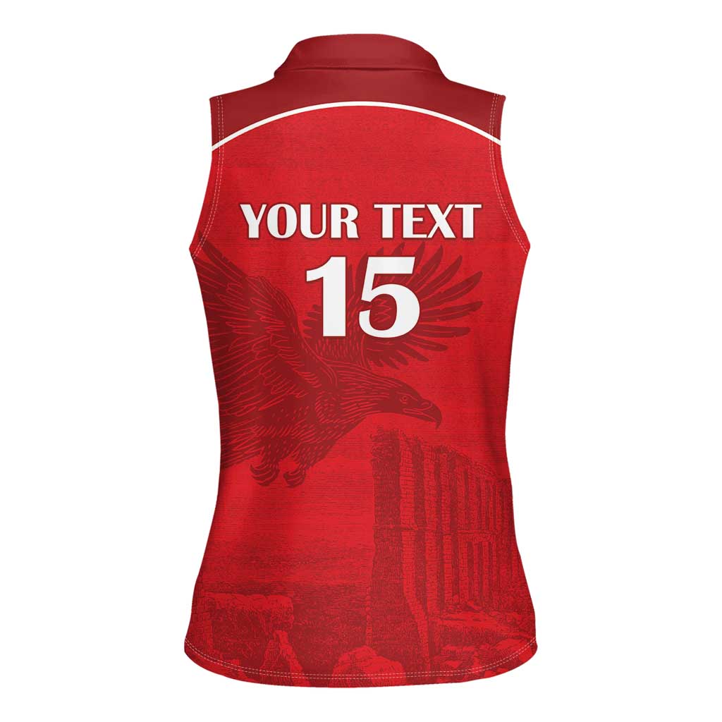 Custom Tunisia Football Women Sleeveless Polo Shirt Red Eagles of Carthage - Wonder Print Shop