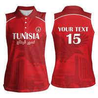 Custom Tunisia Football Women Sleeveless Polo Shirt Red Eagles of Carthage - Wonder Print Shop