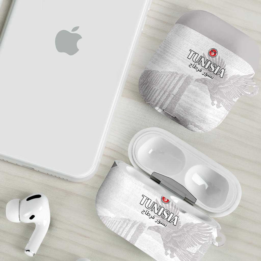 Tunisia Football AirPods Case White Eagles of Carthage - Wonder Print Shop