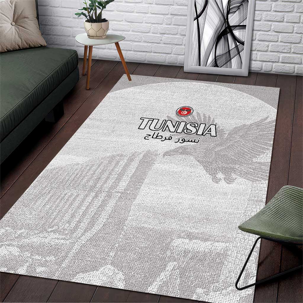 Tunisia Football Area Rug White Eagles of Carthage - Wonder Print Shop