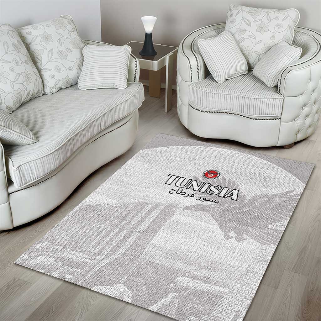 Tunisia Football Area Rug White Eagles of Carthage - Wonder Print Shop