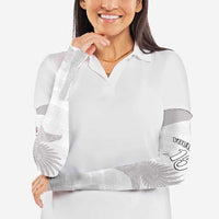 Custom Tunisia Football Arm Sleeves White Eagles of Carthage - Wonder Print Shop