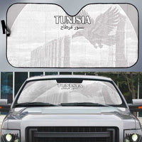 Tunisia Football Auto Sun Shade White Eagles of Carthage - Wonder Print Shop