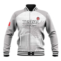 Custom Tunisia Football Baseball Jacket White Eagles of Carthage - Wonder Print Shop